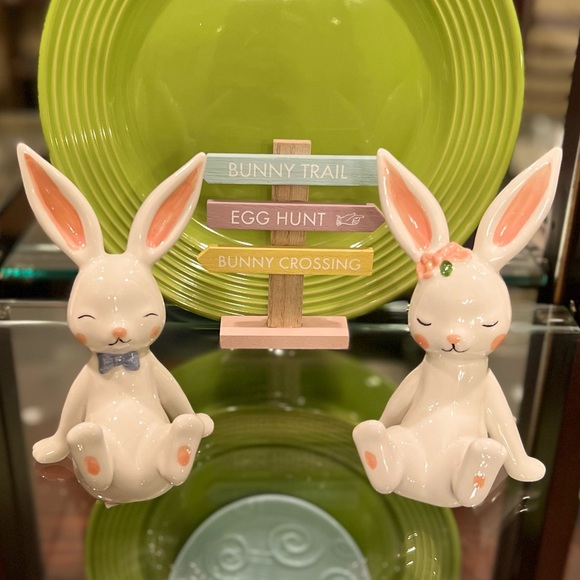 Cutest Bunny Set of 3 Perfect Spring Easter Decor NEW Girl & Boy Bunny Unique - Picture 14 of 16